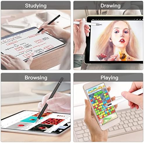 Stylus for iPad (2 Pcs), StylusHome Magnetic Disc Universal Stylus Pens Touch Screens for Apple/iPhone/Ipad pro/Mini/Air/Android/Microsoft/Surface All Capacitive Touch Screens - Black/White - Image 5