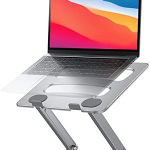 LORYERGO Adjustable Laptop Stand, Portable Riser for 17.3inch Laptops, Adjustment for Desk, Holds Up to 17.6lbs Notebook - Sliver