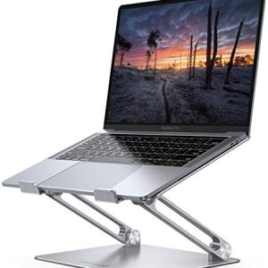Lamicall Adjustable Laptop Stand, Portable Laptop Riser, Aluminum Laptop Stand for Desk Foldable, Ergonomic Computer Notebook Stand Holder for MacBook Air Pro, Dell XPS, HP (10-17.3'') - Silver