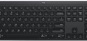 Logitech MX Keys Advanced Wireless Illuminated Keyboard, Tactile Responsive Typing, Backlighting, Bluetooth, USB-C, Apple macOS, Microsoft Windows, Linux, iOS, Android, Metal Build (Black)