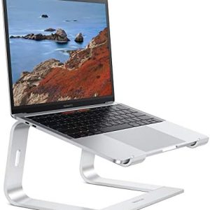 OMOTON Laptop Stand, Detachable Laptop Mount, Aluminum Laptop Holder Stand for Desk, Compatible with MacBook Air/Pro, Dell, HP, Lenovo and All Laptops (11-16 inch), Silver