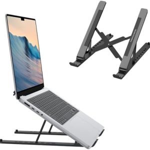 Portable Laptop Stand, OMOTON Laptop Stand for Desk Ergonomic 7-Levels Angles Adjustable Computer Stand, ABS Laptop Riser Holder Compatible with All Laptops and iPad(10-15.6")