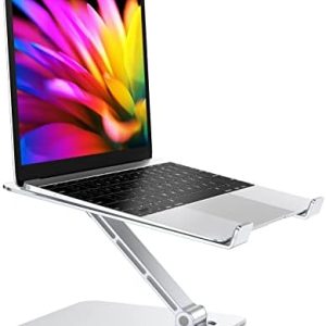 RIWUCT Foldable Laptop Stand, Height Adjustable Ergonomic Computer Stand for Desk, Aluminum Portable Laptop Riser Holder Mount Compatible with MacBook Pro Air, All Notebooks 10-16"