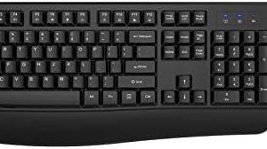 Wireless Keyboard and Mouse Combo, EDJO 2.4G Full-Sized Ergonomic Computer Keyboard with Wrist Rest and 3 Level DPI Adjustable Wireless Mouse for Windows, Mac OS Desktop/Laptop/PC